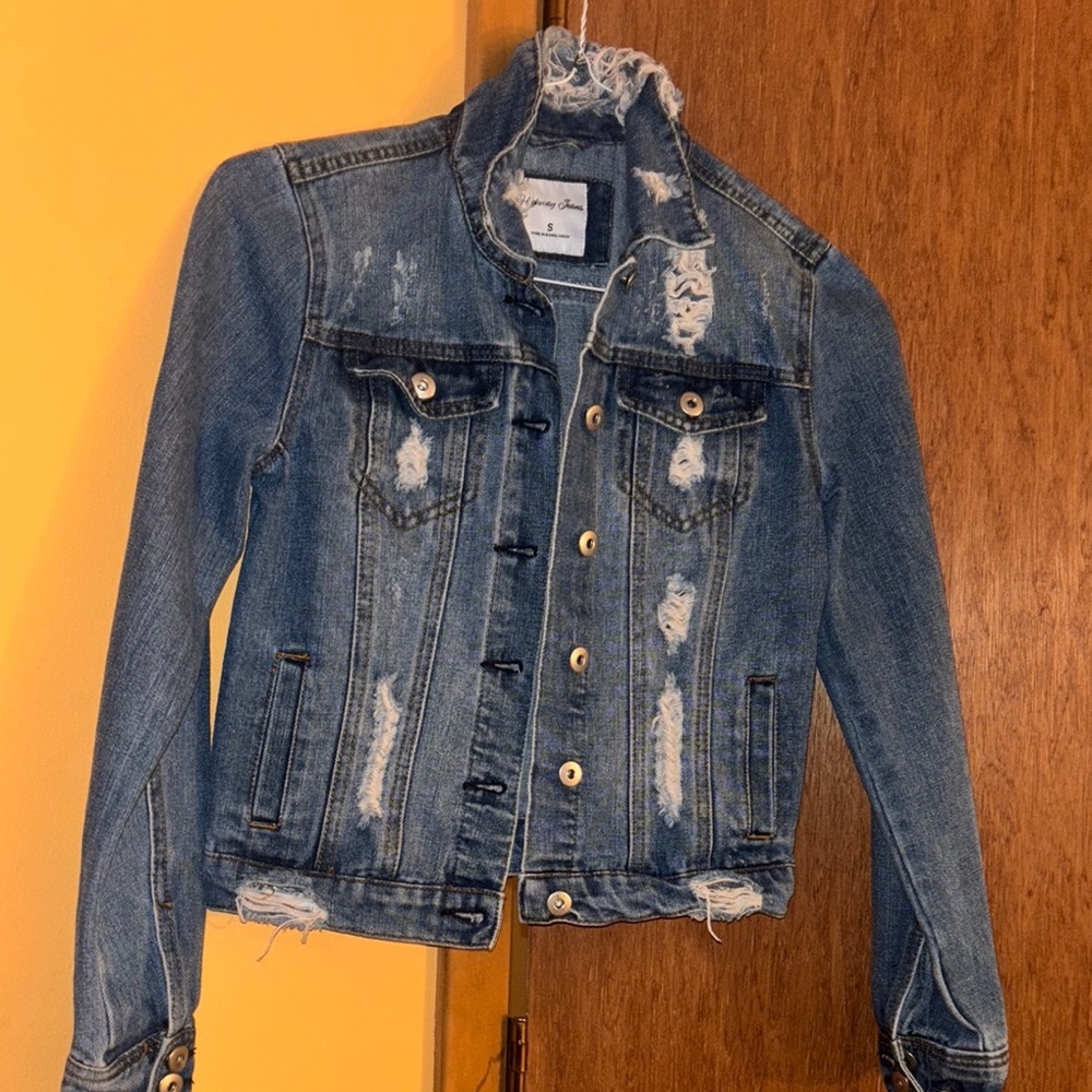 Highway Jeans Blue Distressed Jean Jacket